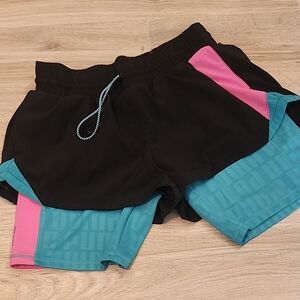 PUMA X First Mile | Women's Black and Teal Athletic Shorts